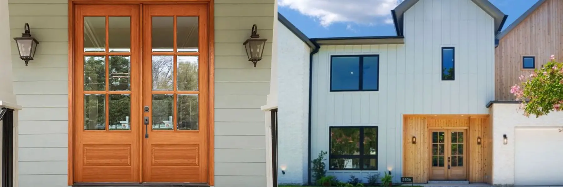 Premium wood entry door — grain detail and craftsmanship from Highline Building Supplies